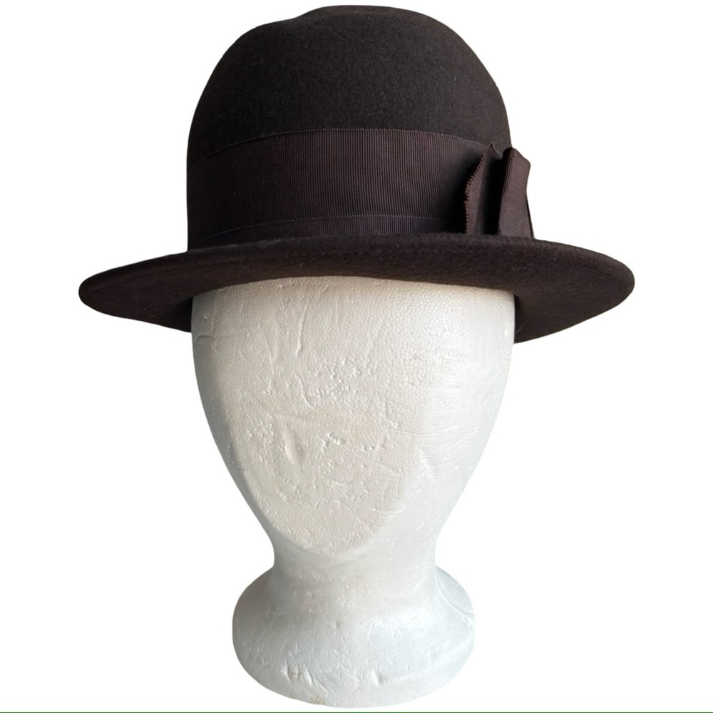 Neumann Endler Fair Field Felts Brown Wool Fedora Hat Vintage - 21.5” - Picture 5 of 8